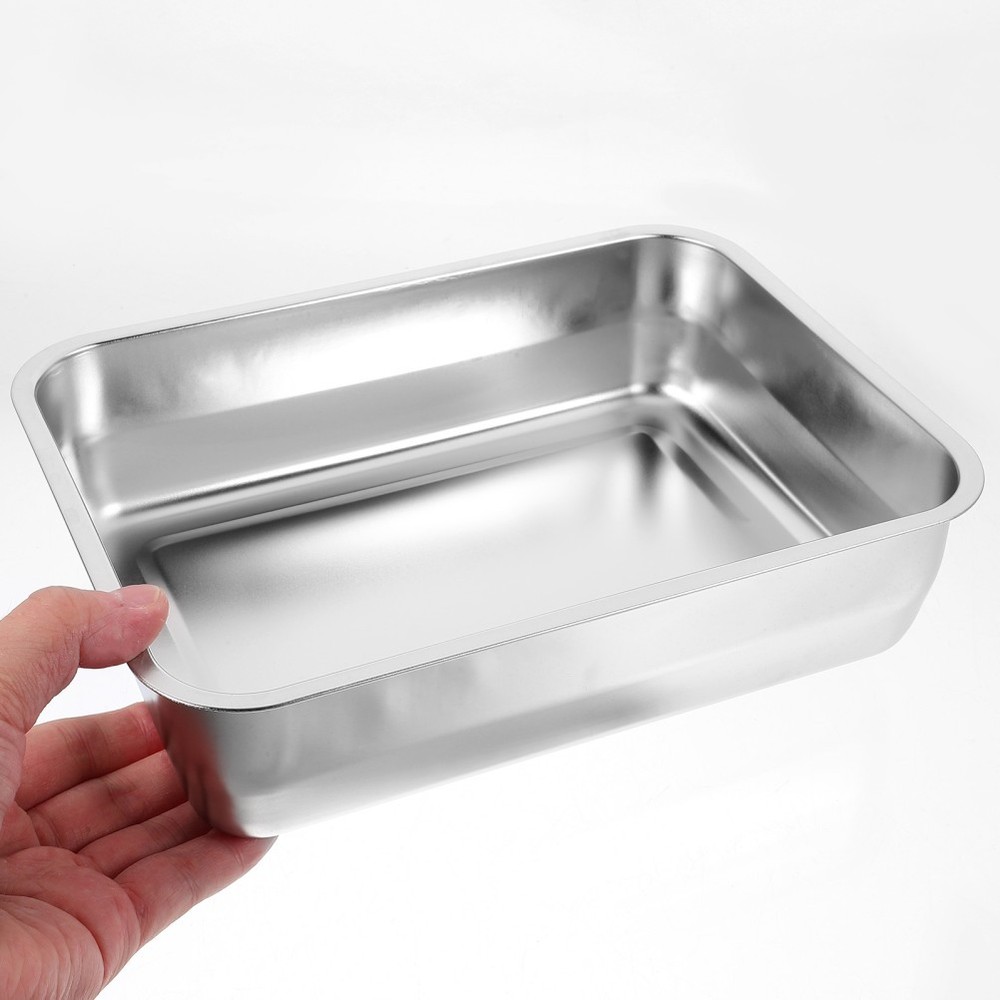 Trays for Food Serving Rectangular Roasting Dish Compact Stainless Pan