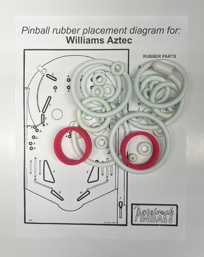 1976 Williams Aztec Pinball Machine Rubber Ring Kit