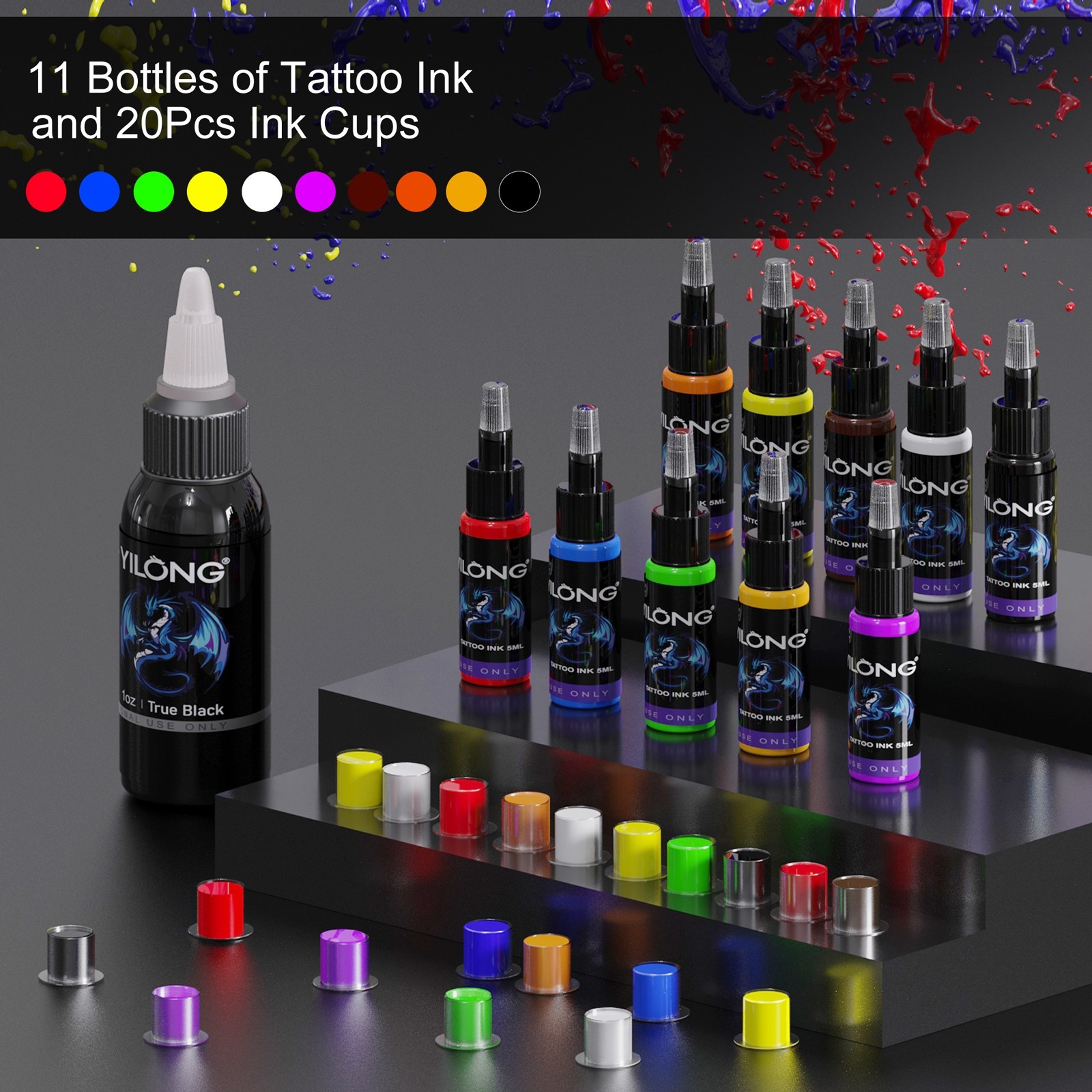 Wireless Rotary Tattoo Pen Machine Complete Kit with Ink Needles Transfer Paper