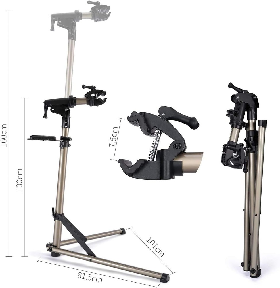 Lightweight Bicycle Workstand with 360° Rotatable Clamp & Front Wheel Stabilizer