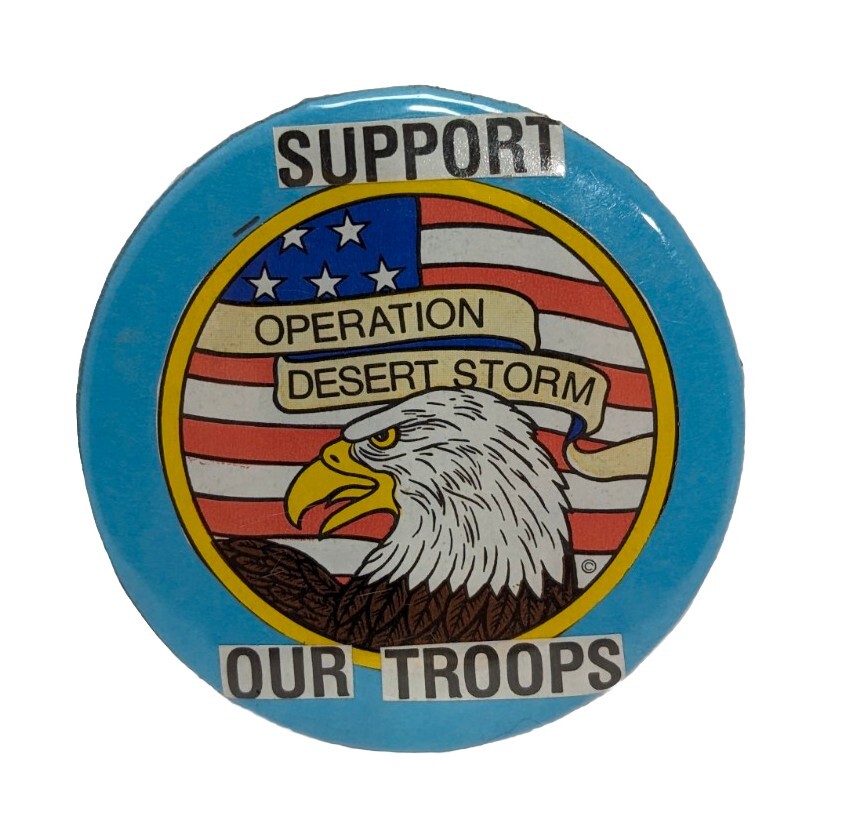 Vintage Operation Desert Storm Pin Badge Button - Eagle