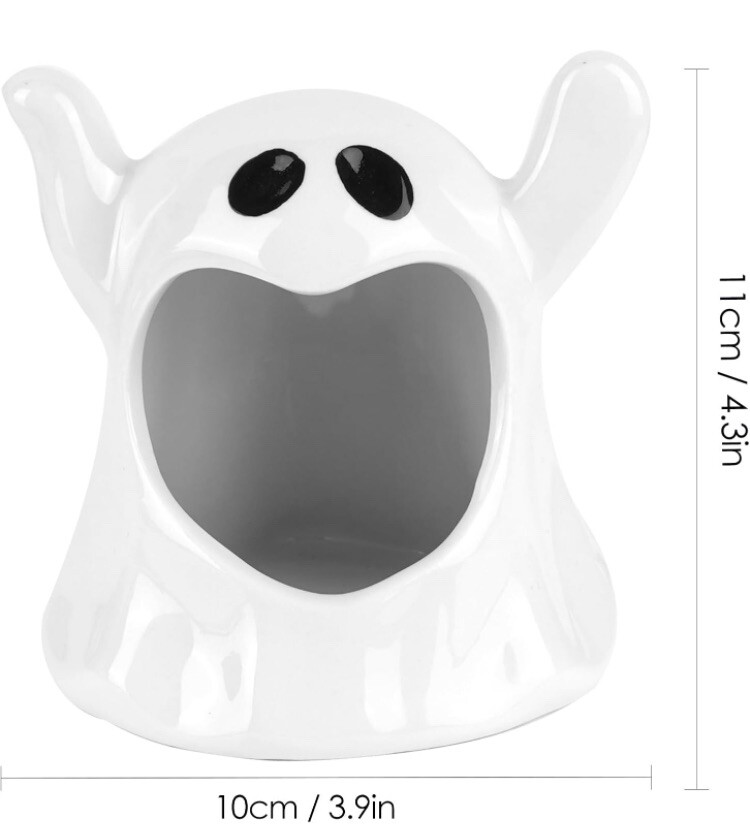 Halloween Candle Holder Ceramic Candlesticks with Spooky Ghost Shape Table Decor