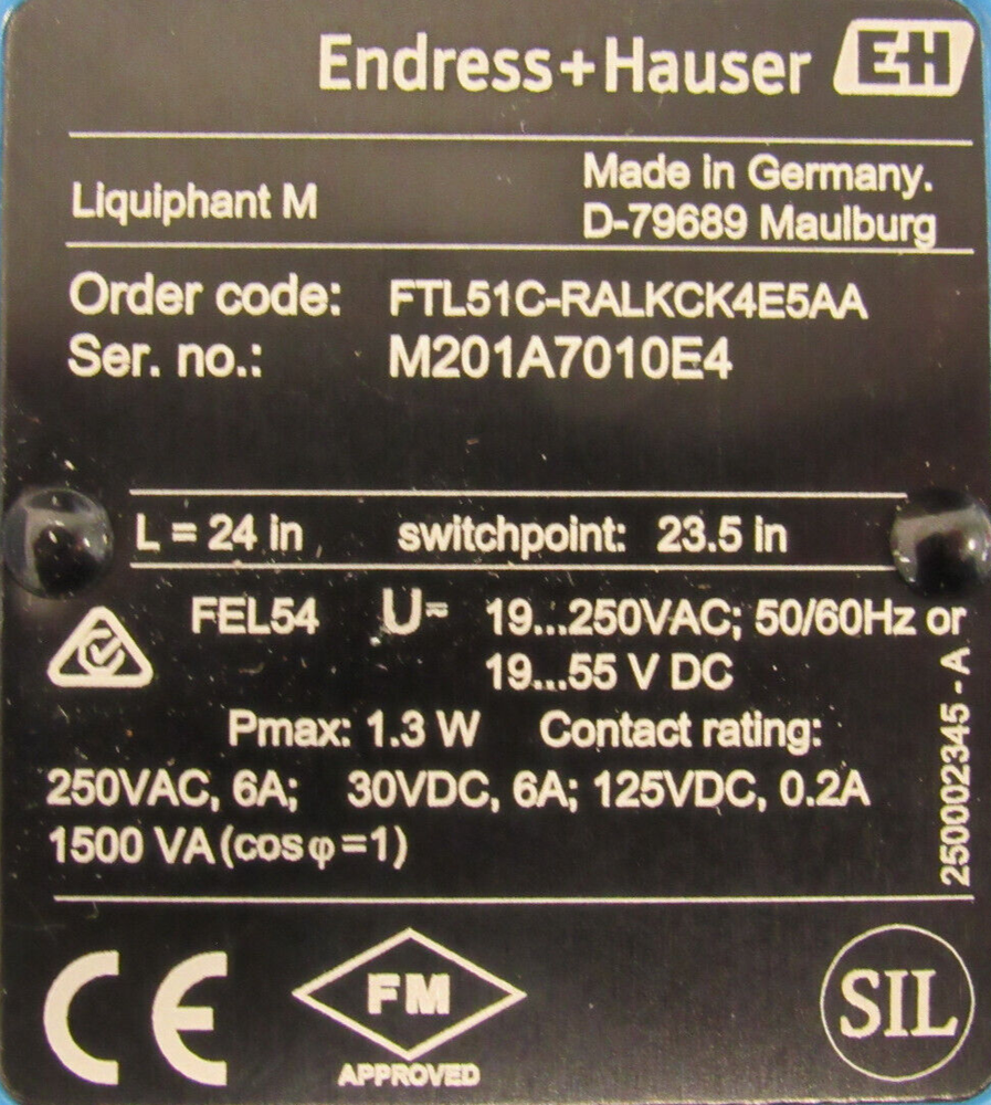 NEW ENDRESS HAUSER FTL51C-RALKCK4E5AA LEVEL SWITCH FTL51CRALKCK4E5AA