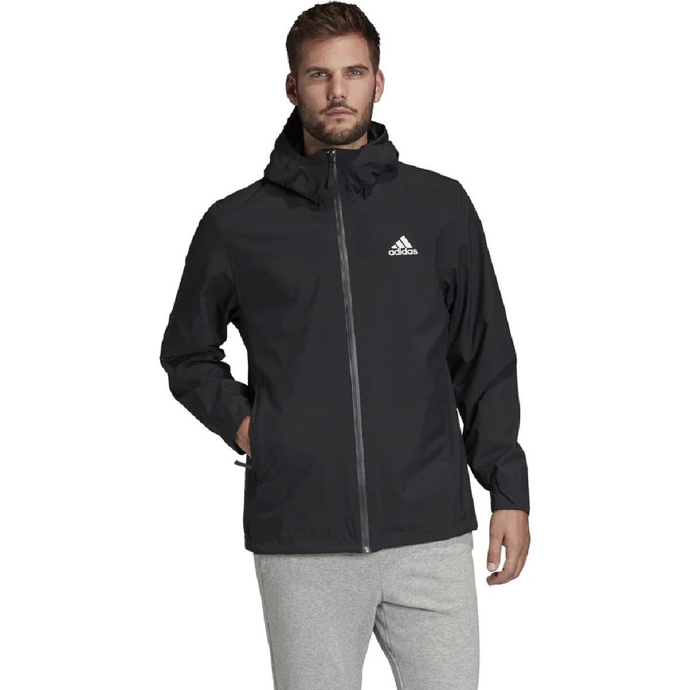 Adidas Basic 3 Stripes Rain Ready Jacket BLK FI0574/GRY GE5867