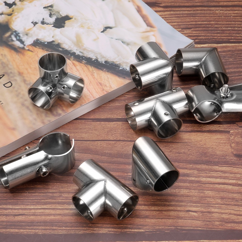 4Pcs Tee Structural Pipe Connectors 1" Fit Pipe Dia 3 Way