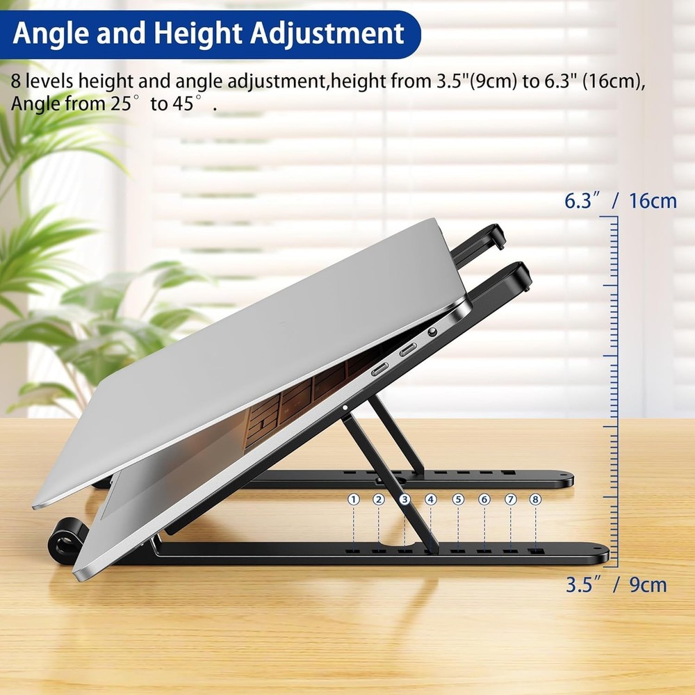 LS01 Pro Laptop Stand Adjustable Ergonomic Notebook Riser for 10-14" Laptops