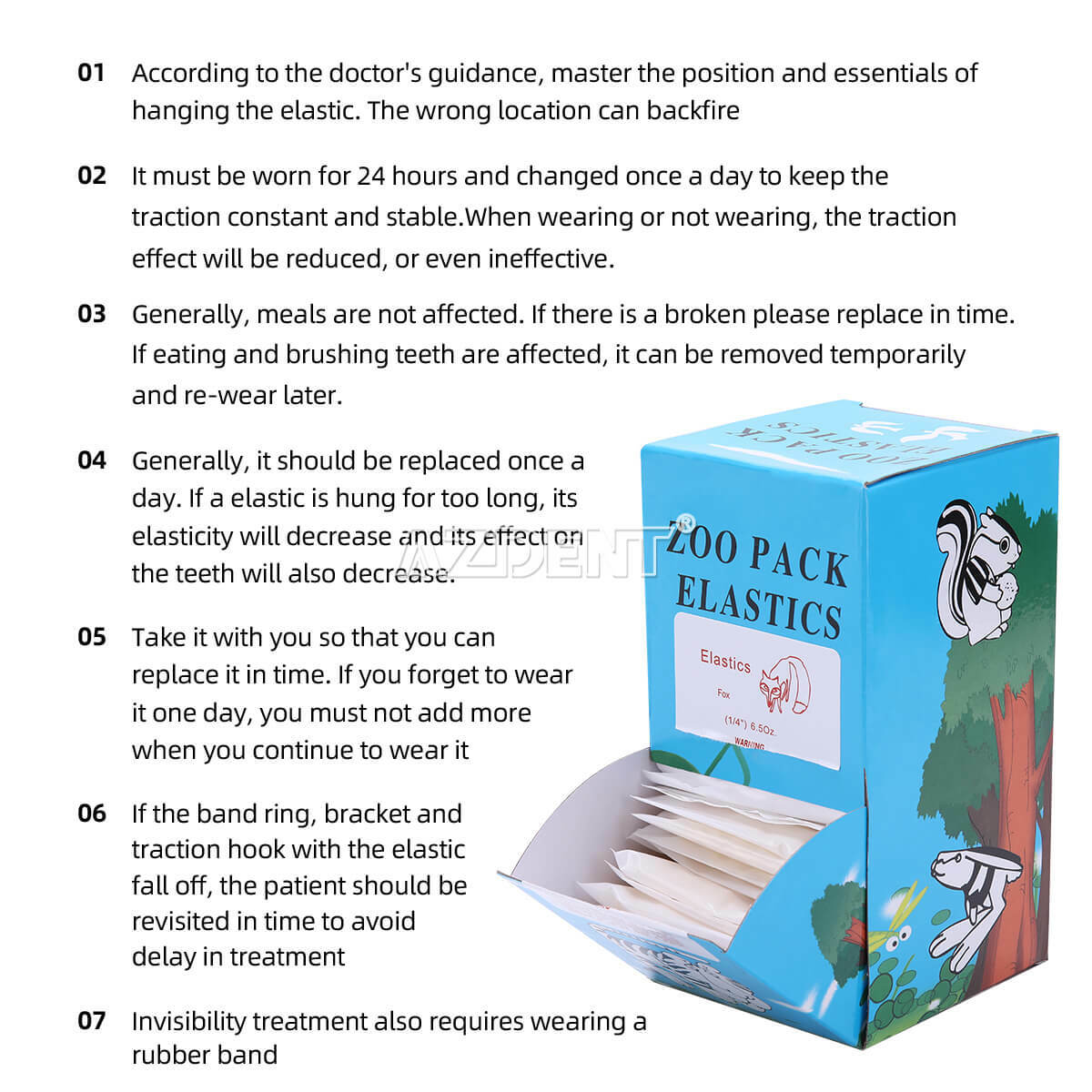 5000pcs Dental Ortodoncia Látex Elásticos Bandas Elásticas Zoo Pack 1/8 3/16 1/4