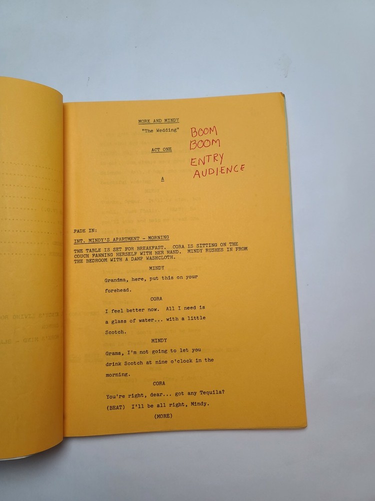 MORK & MINDY / 1981 TV Script, Conrad Janis & Robert Donner "The Wedding"