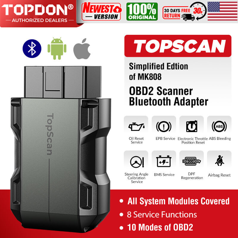 🔥TOPDON TopScan OBD2 Diagnostic Tool Scanner Full System Bluetooth Code Reader