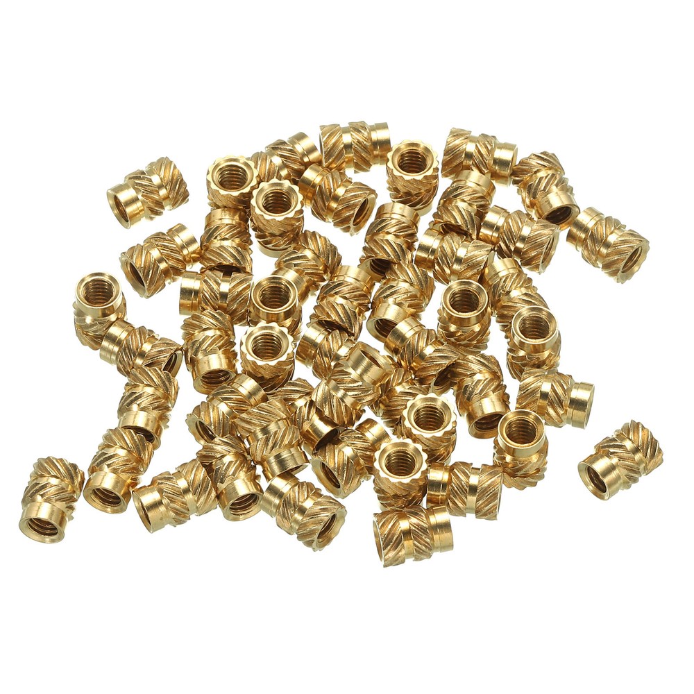50pcs M4 Threaded Inserts Metric Knurled Nuts Brass Heat-Set Inserts