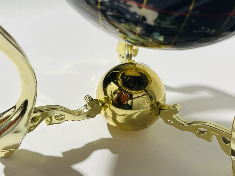 Gemstone globe Double Axis 9 Inch Tall