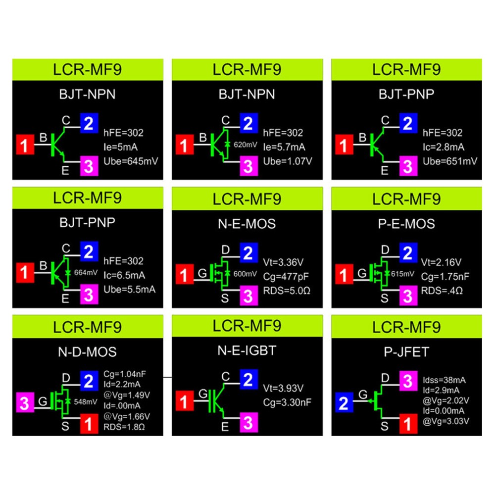1--MF9 1.8'' TFT LCD Display Multi-meter Transistor Tester Diode Triode