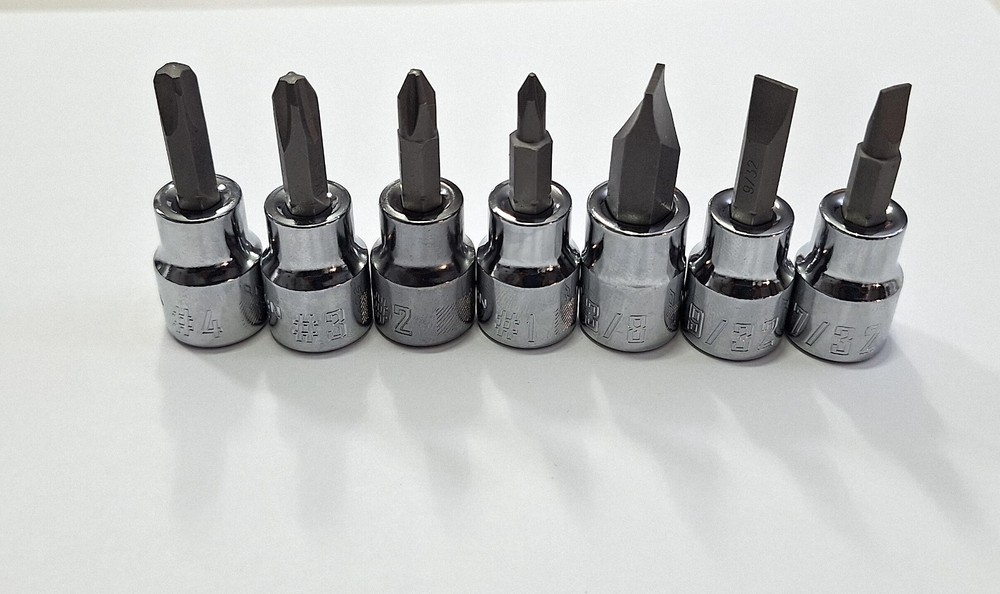 Craftsman 7pc. Screwdriver Set 3/8" Drive Phillips & Flat Point Bit Socket Set