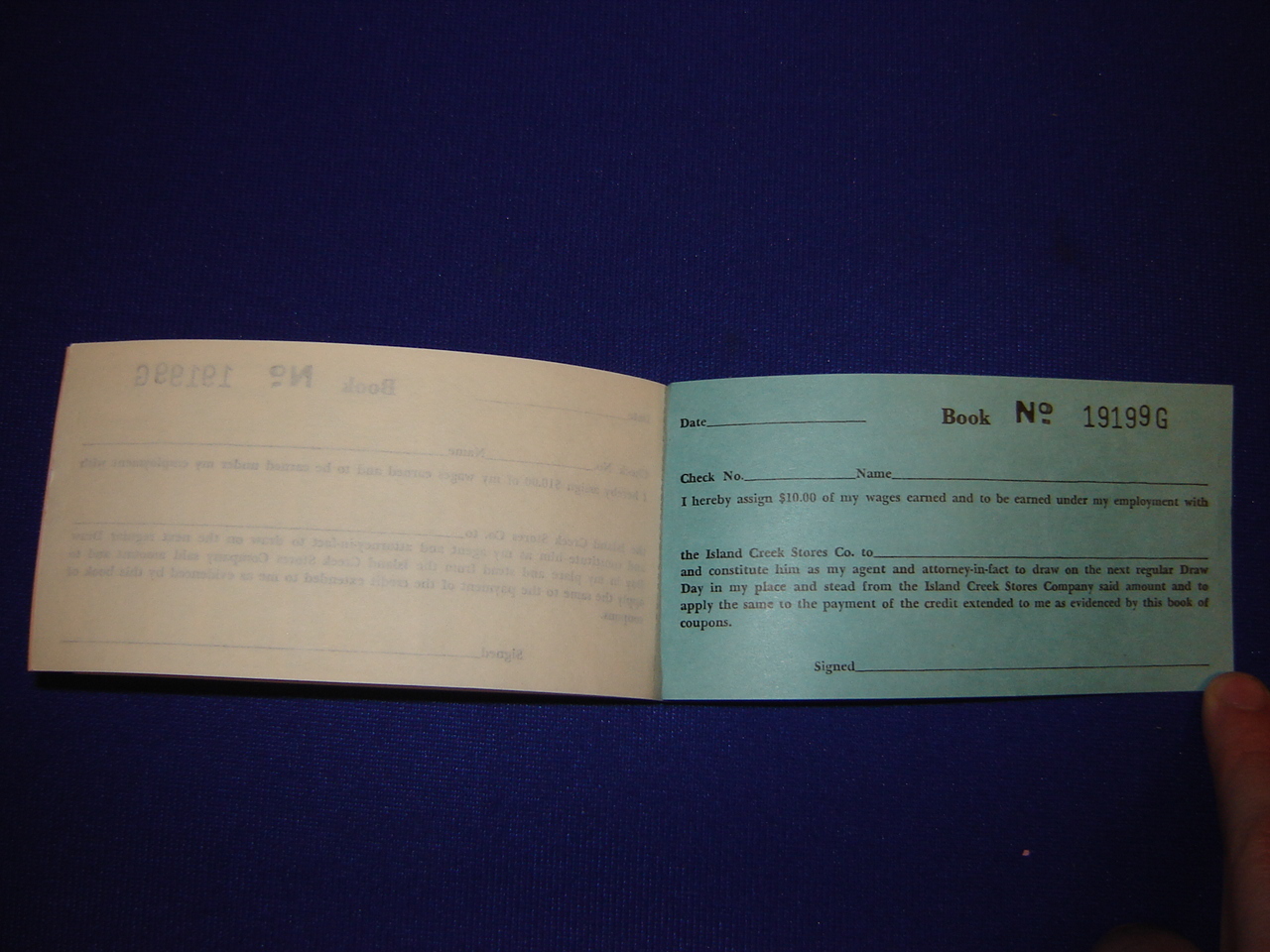 lot of 5 $10.00 Island Creek Company Store coal mine scrip coupons uncirculated