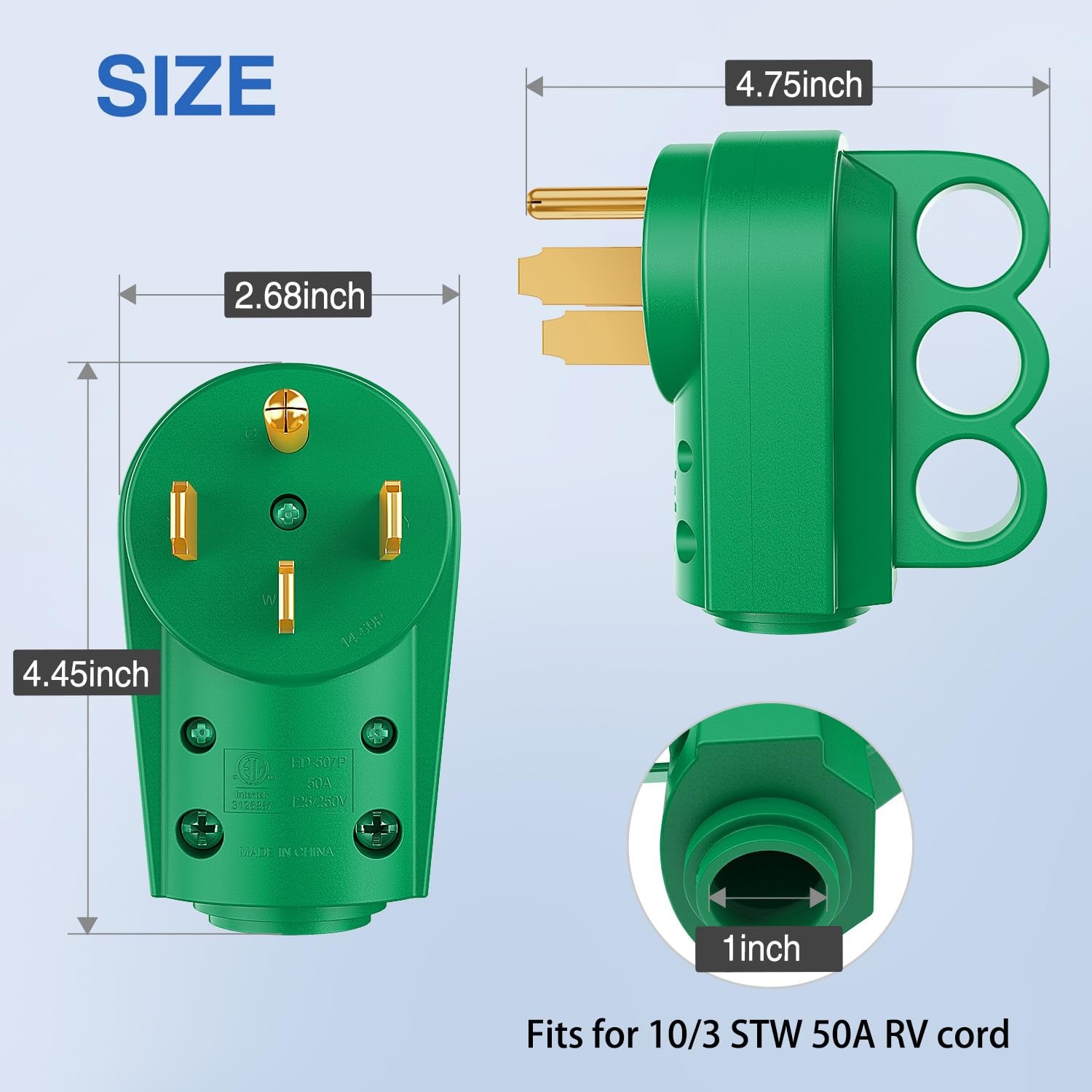 Nilight Rv Plug Adapter 50 Amp RV Male and Female Plug Set 14-50P 14-50R