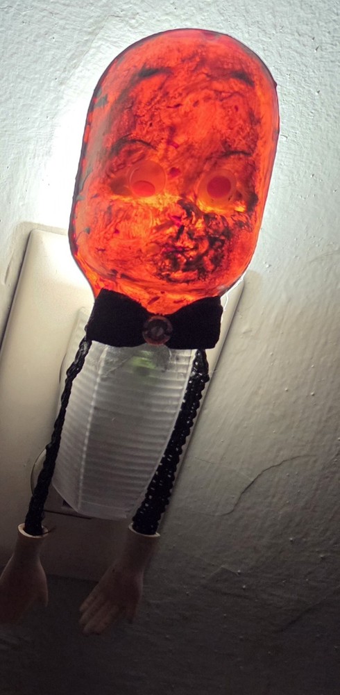 Spooky Doll Face LED Nightlight OOAK Retro Cute