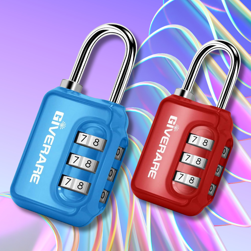 2 Pack Combination Lock, 3-Digit Padlock Keyless, Resettable Luggage Lo