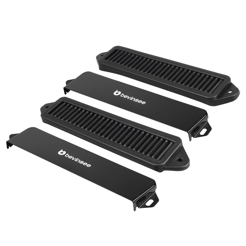 Cabin Air Cowl Filters w/ Guards & Harness Mount Bracket For BMW E90 E92 E82 E88