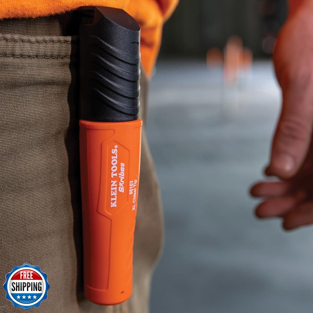Klein Tools 86103 Skribes XL Permanent Marker, Chisel Tip, Professional-Grade