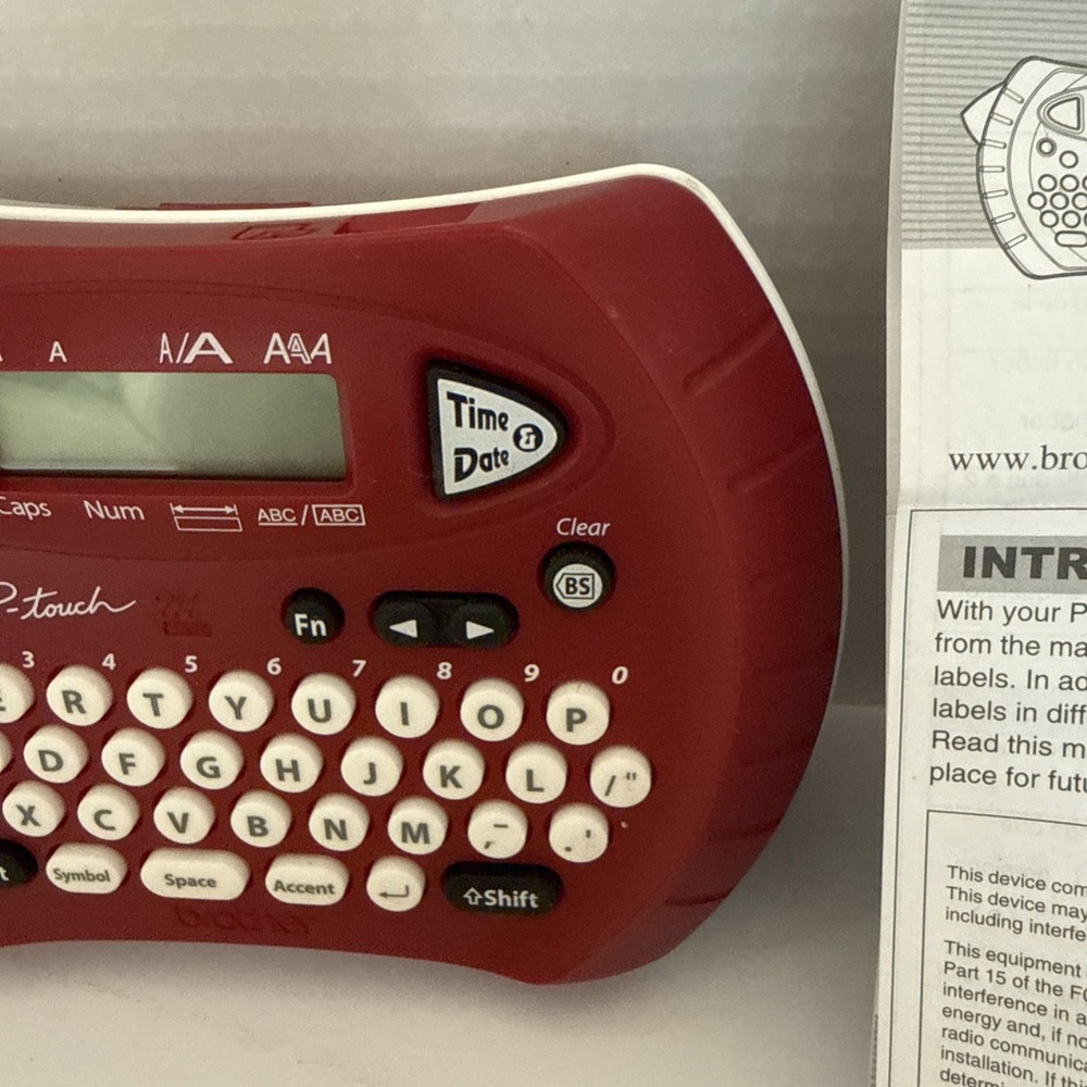 Brother P-Touch PT-70 Label Maker Printer Red Tested