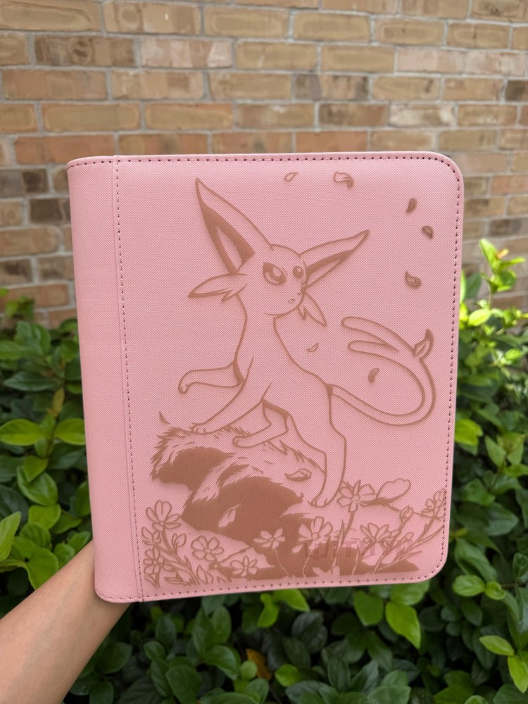 pokemon Laser Engraved 4 Pocket Espeon Top Loader Binder