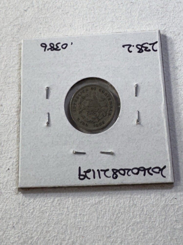 1929 Guatemala 5 Centavos Silver Coin