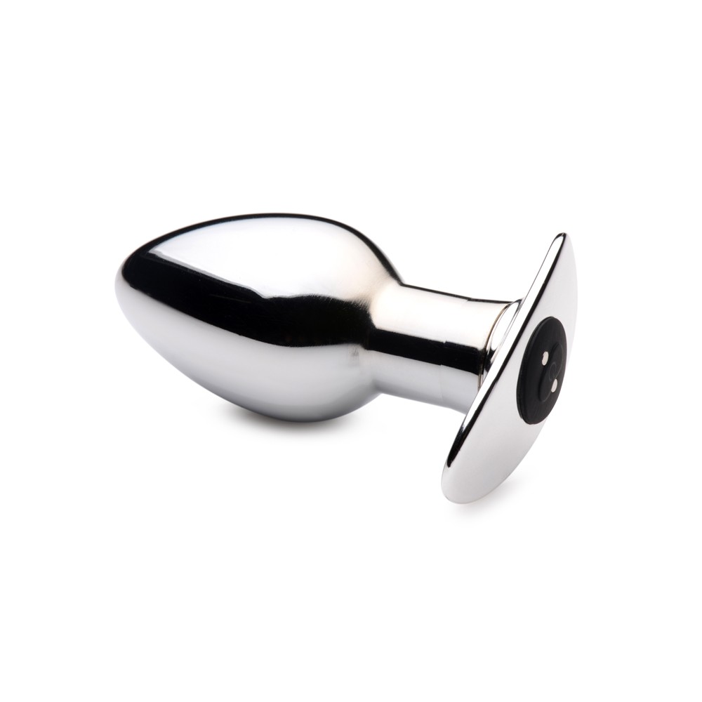 Master Series Chrome Blast 7X Rechargeable Butt Plug W/ Remote Control Large