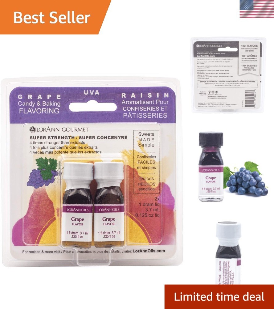 Grape Super Strength Flavoring - 4X Stronger for Baking & Candy Making – 2 Pack