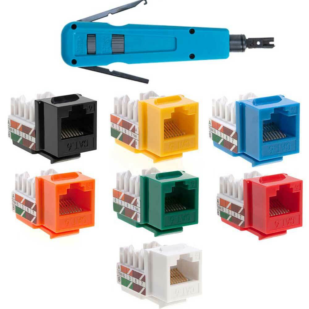 Cat6 Keystone Jack Network Ethernet RJ45 Tool Punch down Set lot