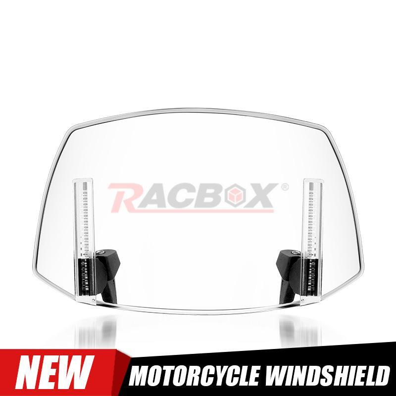 Universal Motorcycle Windshield Wind Screen Deflector Extension Spoiler Clip On