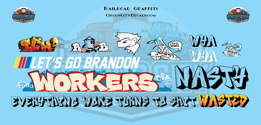 Railroad Graffiti HO 1:87 Scale Decal Set