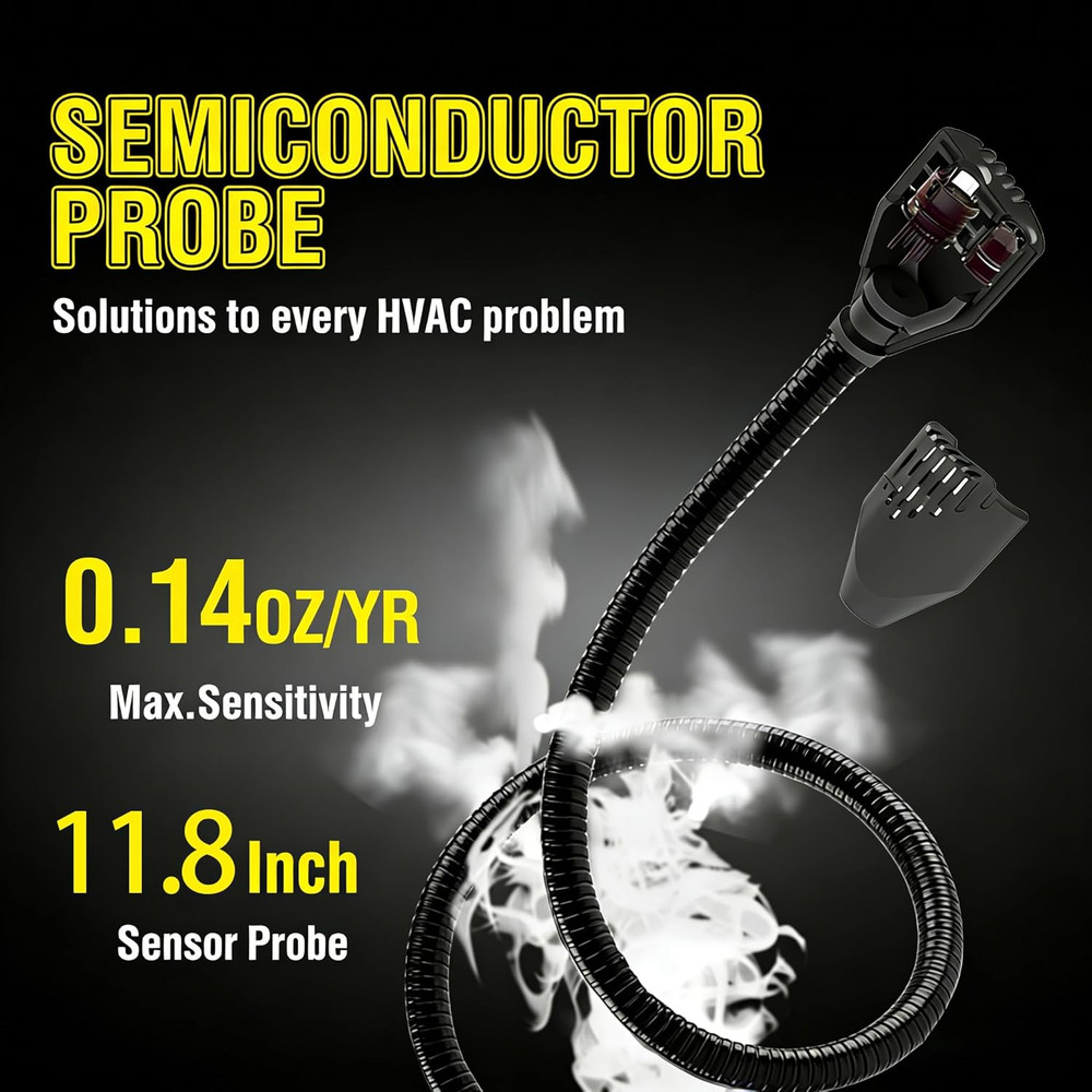 High Sensitivity Halogen Freon Leak Detector with UV Light Probe - Heated Diode