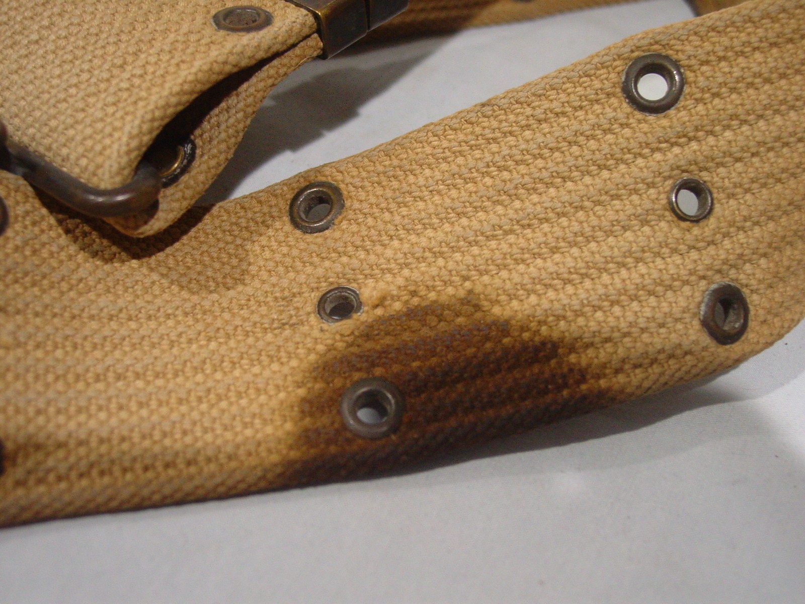 US Military WWI M1912 Pistol Belt WW2 Khaki Canvas Web