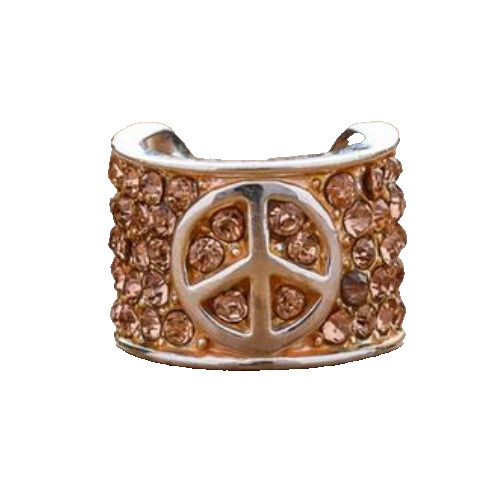 CharMED Stackable Personalize Stethoscope Bling Charm | Peace Sign