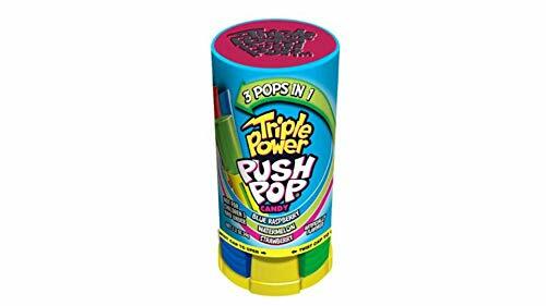 Push Pop Triple Power Candy Three-in-One Assorted Lollipops in Bulk 16-Pack