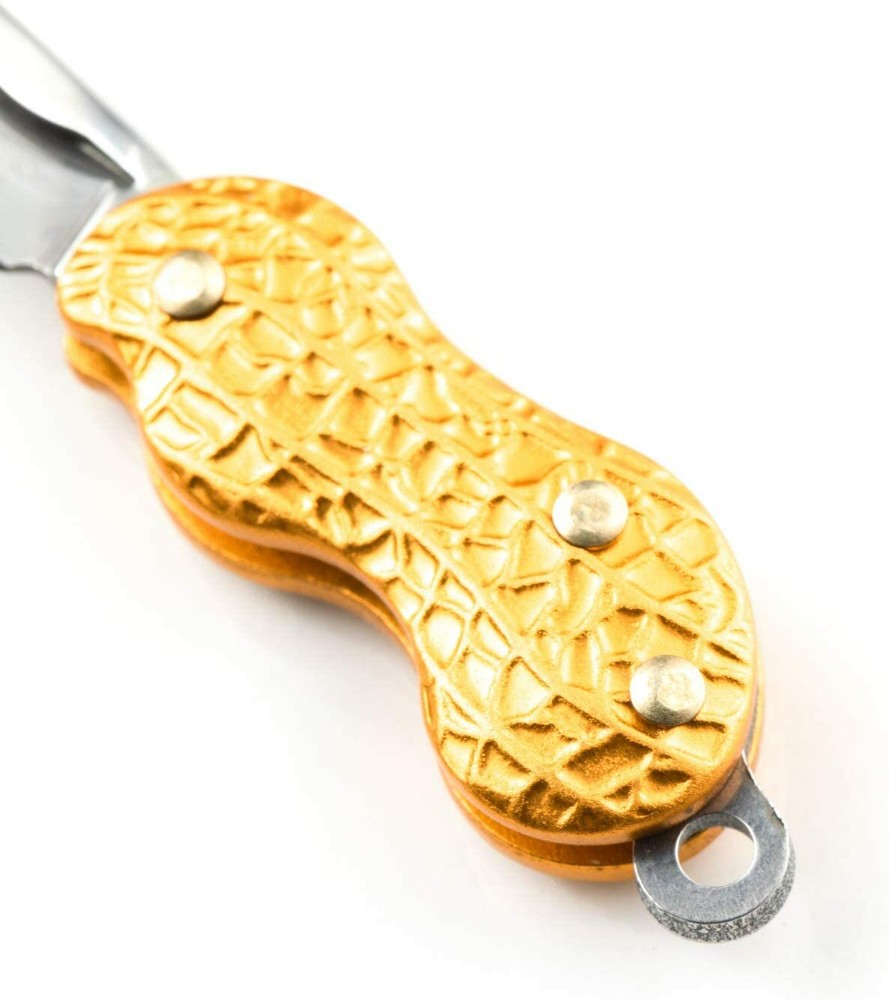 Multi-functional Peanut-Shaped Outdoor Portable Folding Knife Mini ( Gold ) Gift