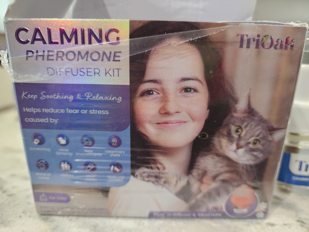 TriOak Cat Calming Diffuser Kit- Feline Anxiety Relief - Pheromone Diffuser 2-1
