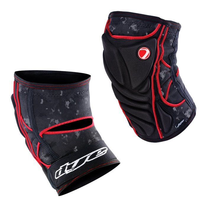 Dye Paintball Performance Knee Pads - DyeCam Black / Red - Medium