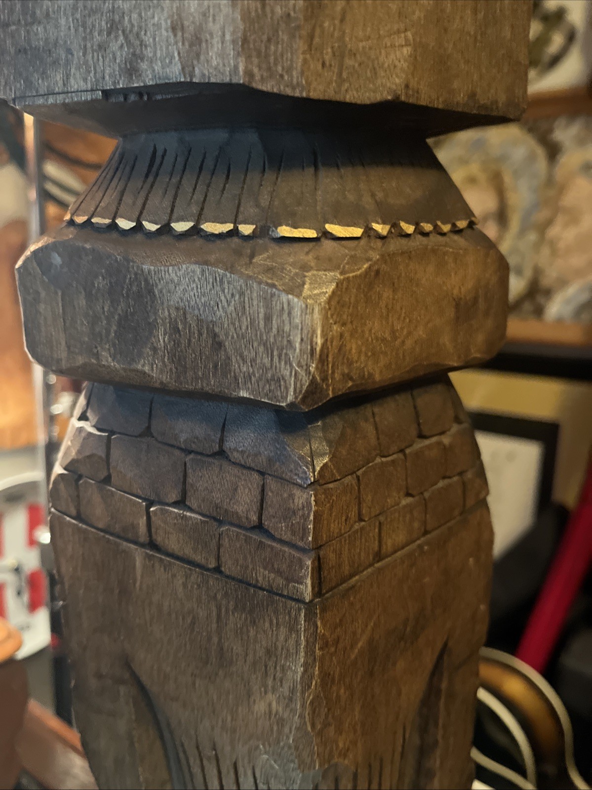 Aztec Maya Mesoamerica Totem Medicine Man Artifact Stelae Sculpture idol wood