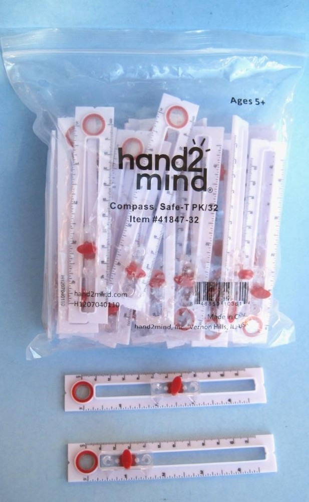 Hand2mind Safe-T Compass Classroom set 32  Circle Drawing Tool Math Geometry