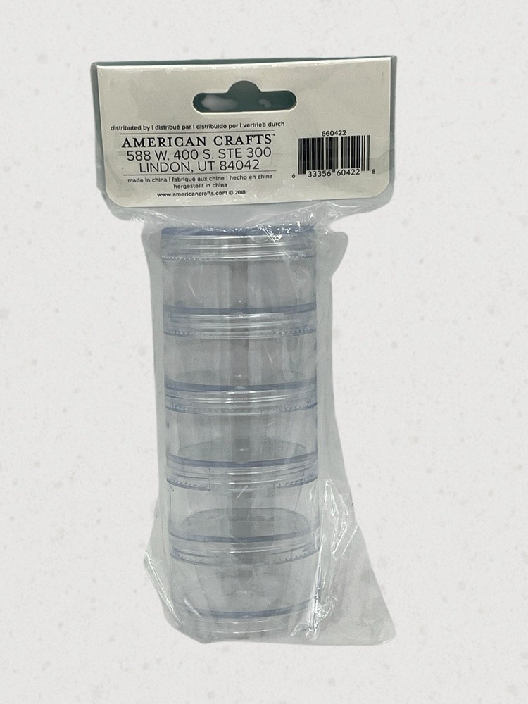 We R Memory Keepers Medium Screw Stack Jars 5 Pc For Embellishments, Beads, Etc