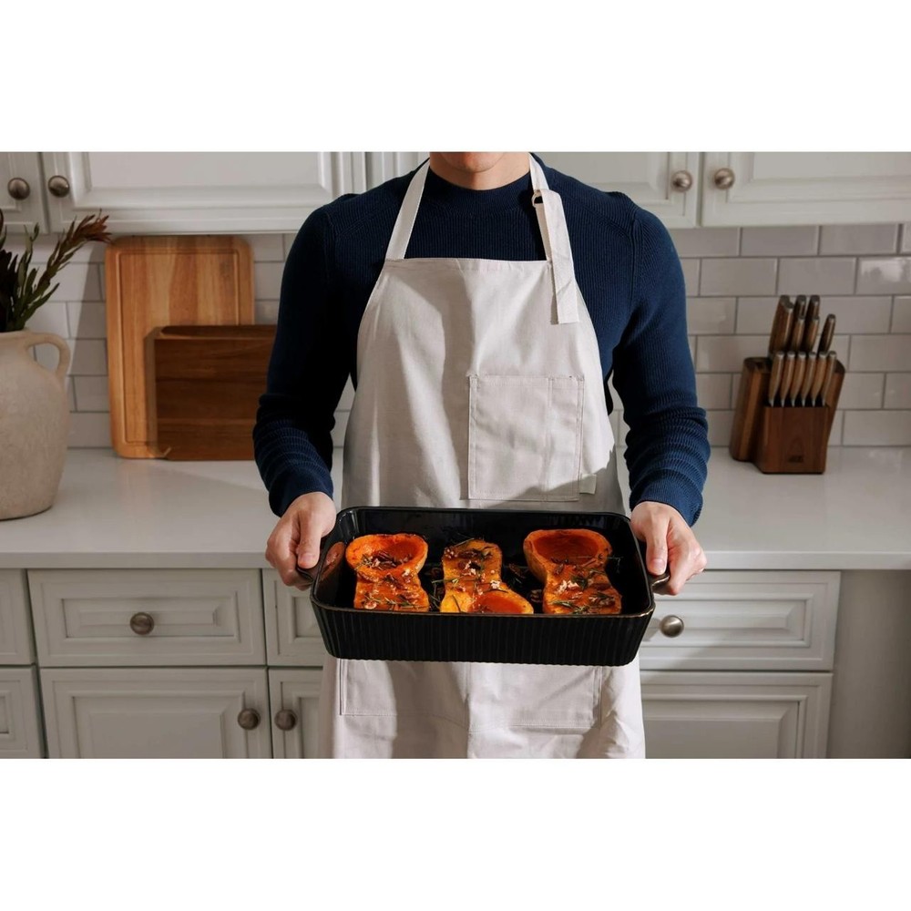Thyme & Table Black Ceramic Bakeware Set – 10-Piece Stoneware NEW