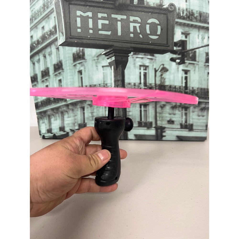 3 Pack LED Pull String Flying Disc Toy No Battery Hand Launch Flying Saucer