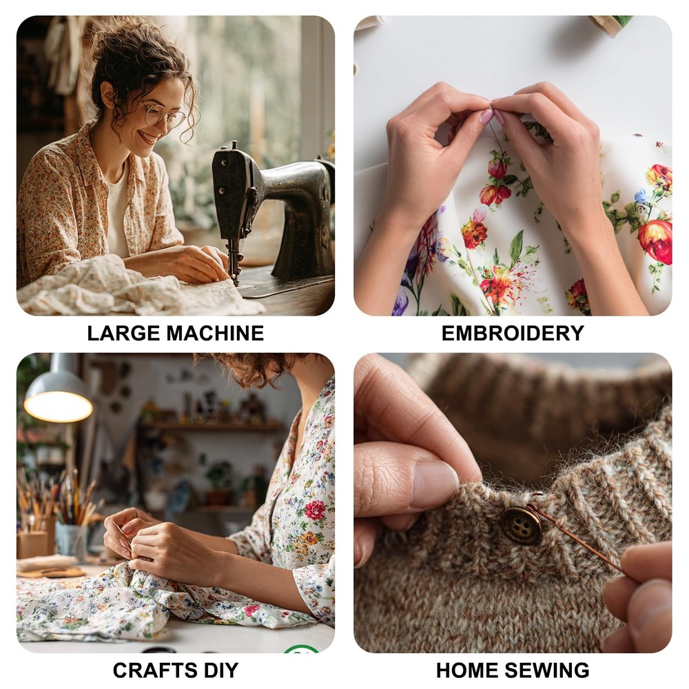 Sewing Thread Cone Set 2 Pack Serger 3000 Yards Each All Purpose Black Machine