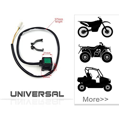 Handlebar Engine Start Switch Universal Motorcycle ATV UTV Button Green