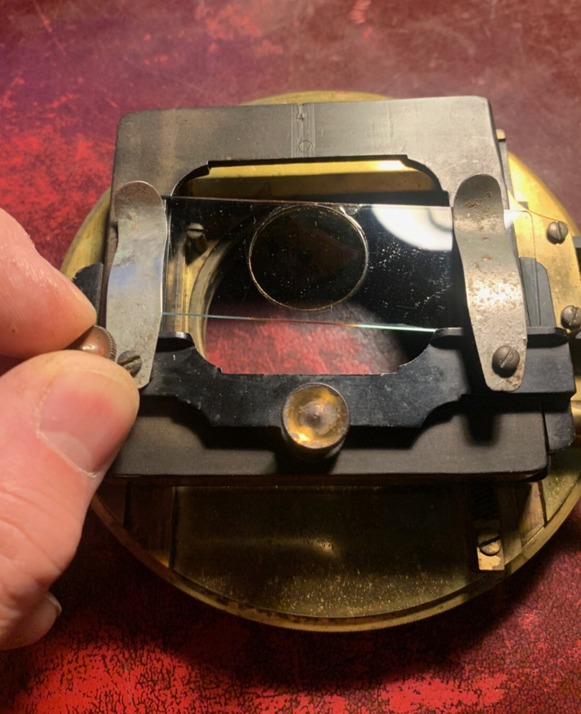 Antique Brass Rotating Mechanical Stage for Watson Van Heurck Microscope c1910