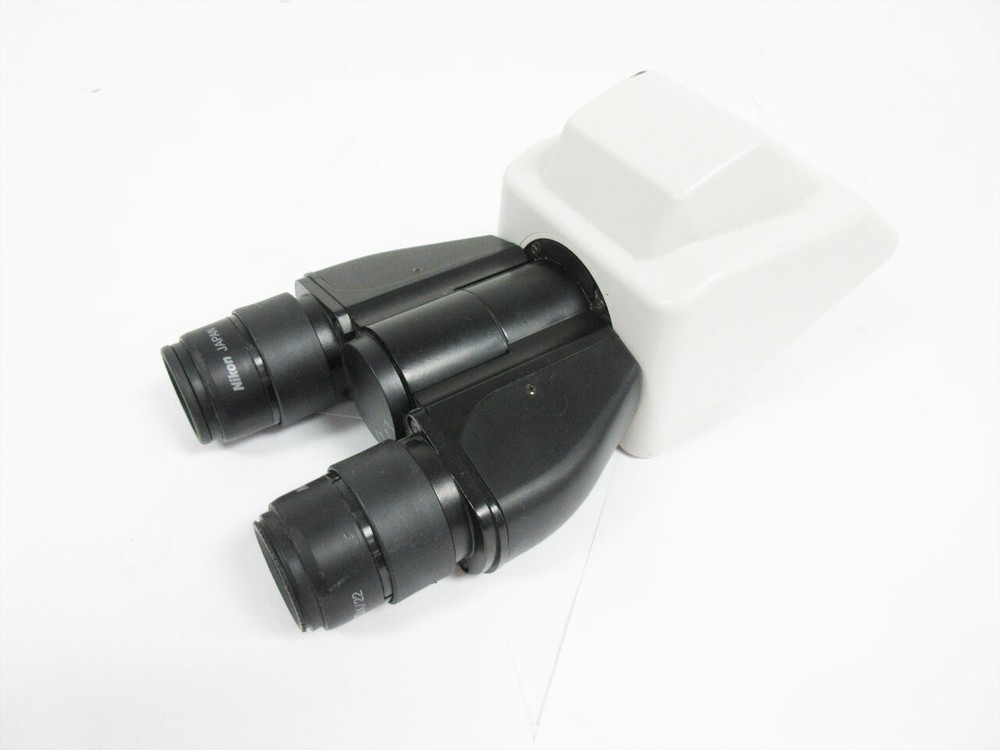 NIKON MICROSCOPE BINOCULAR HEAD ADJUSTABLE 2X CFI 10X/22 OPTICS ECLIPSE