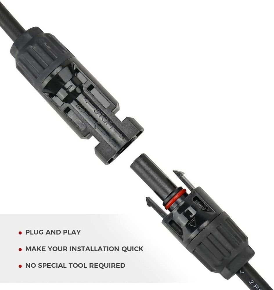 Solar Panel Y/T Branch Cable Connection Waterproof Connector & Charge Controller