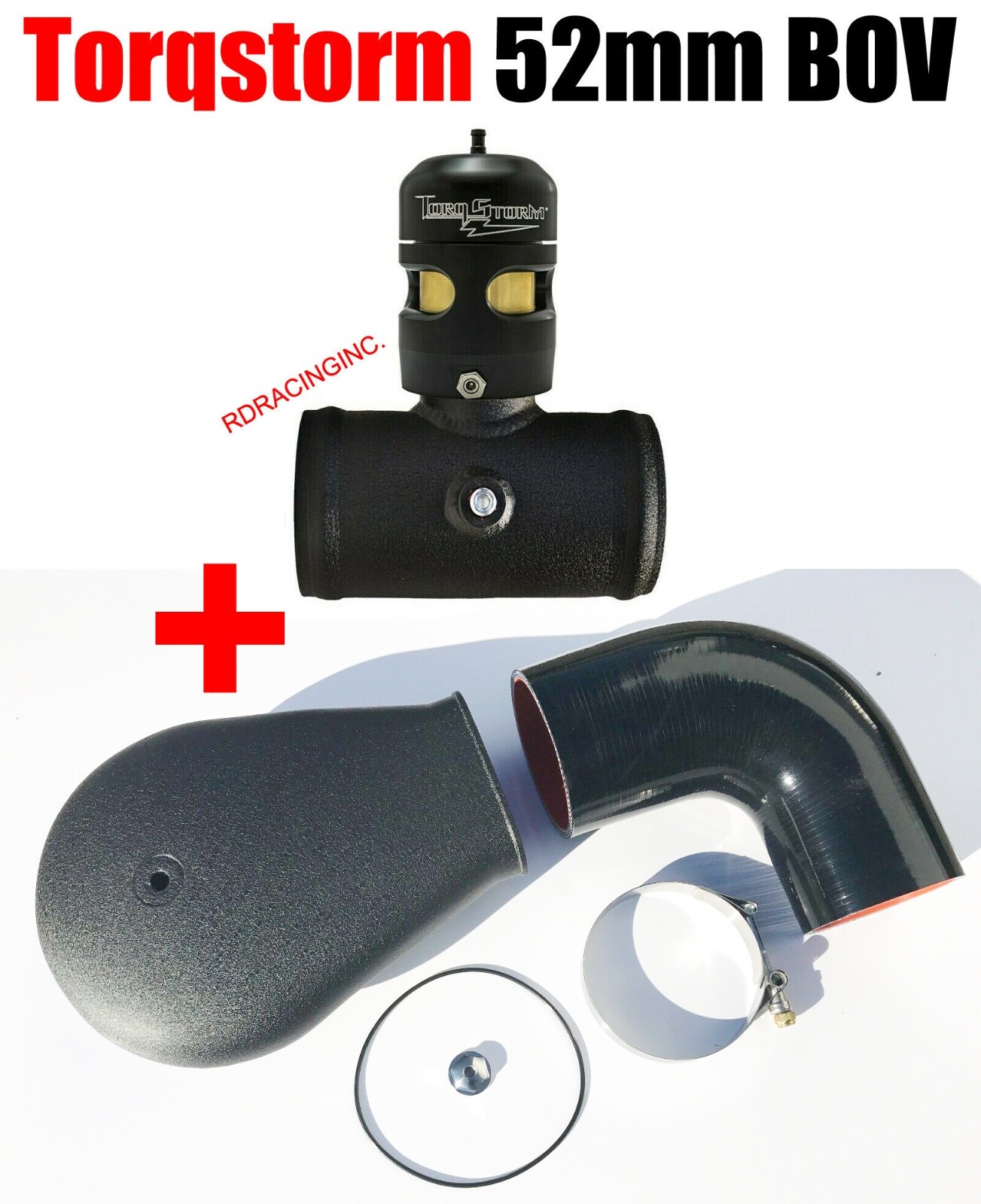 Torqstorm ARP-50023BOV 52mm BOV and 6″ tube with torqstorm HAT COMBO