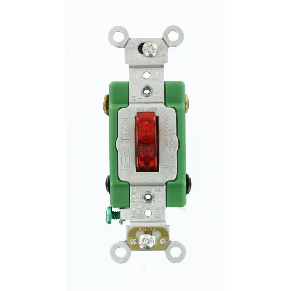 30 Amp Industrial Grade Heavy Duty Double-pole Pilot Light Toggle Switch, Red |